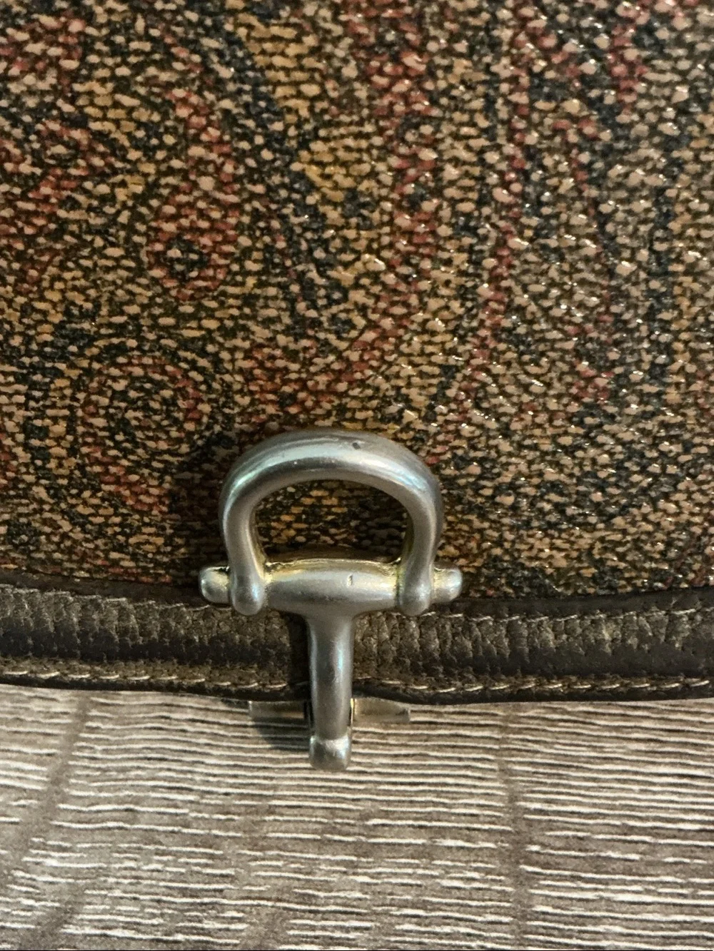 Etro Vintage Signature Arnica Paisley Print Leather Trim Clutch Horsebit Clasp - Picture 5 of 8